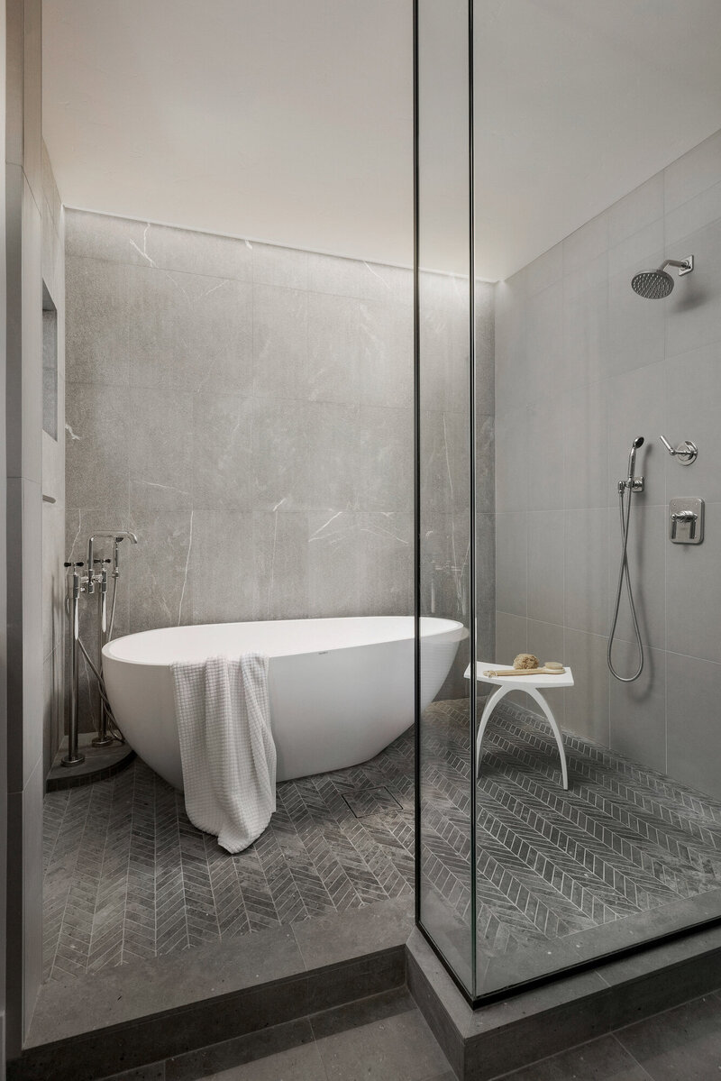 Modern spa bathroom in Martis Camp