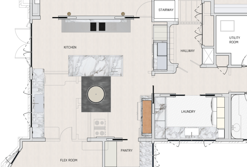 Interior space-planning floor plan
