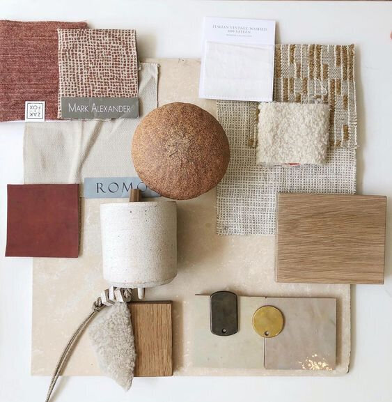 Warm material palette for a custom home renovation