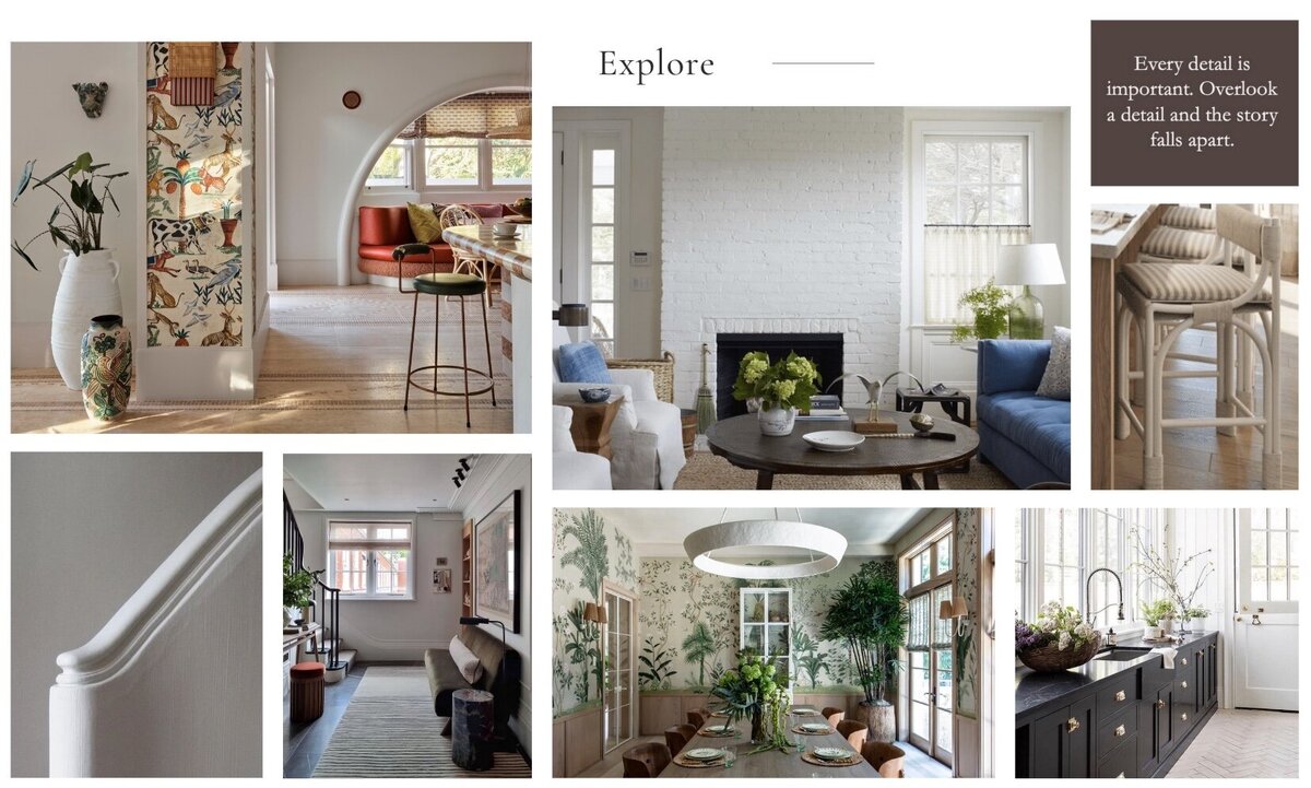 Interior design inspiration collage used during programming